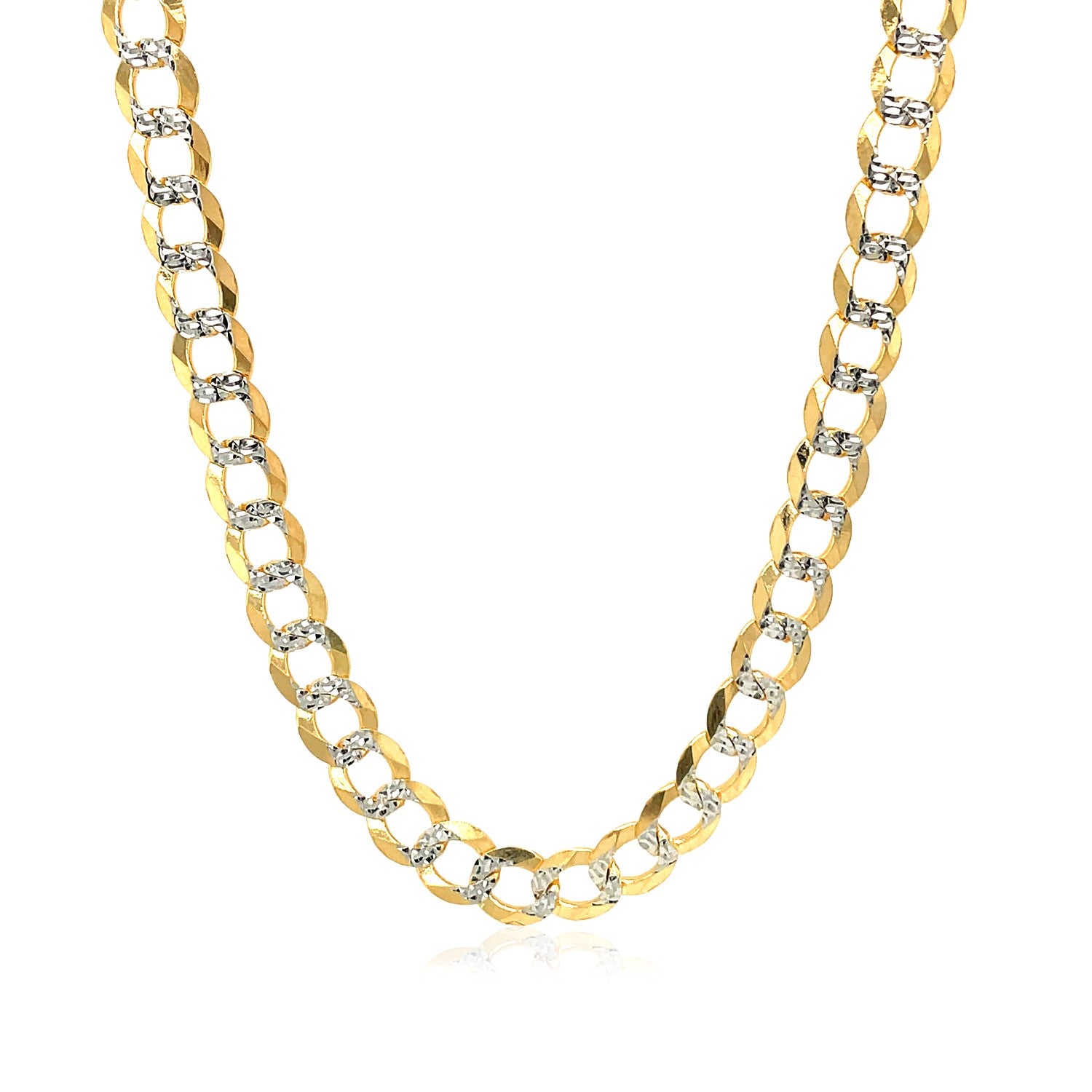 14k Two Tone Gold Pave Curb Chain (5.70 mm) in a sleek high-contrast midnight luxury editorial style